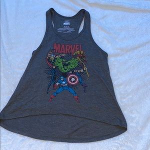 grey marvel tank top